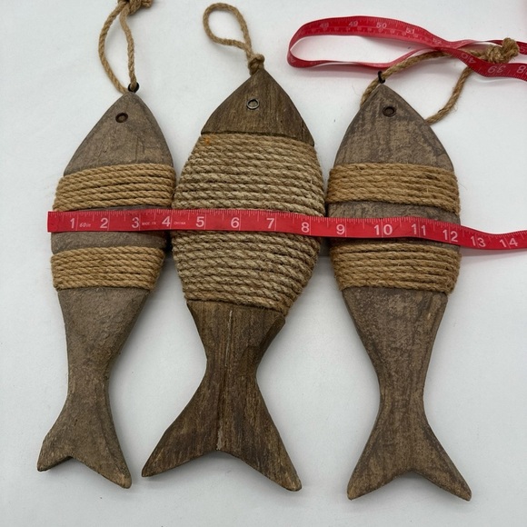 Beach Decor Wood Fish Vintage Wood Fish Decor Wall Hanging Ornament Fish S&l - Picture 6 of 6